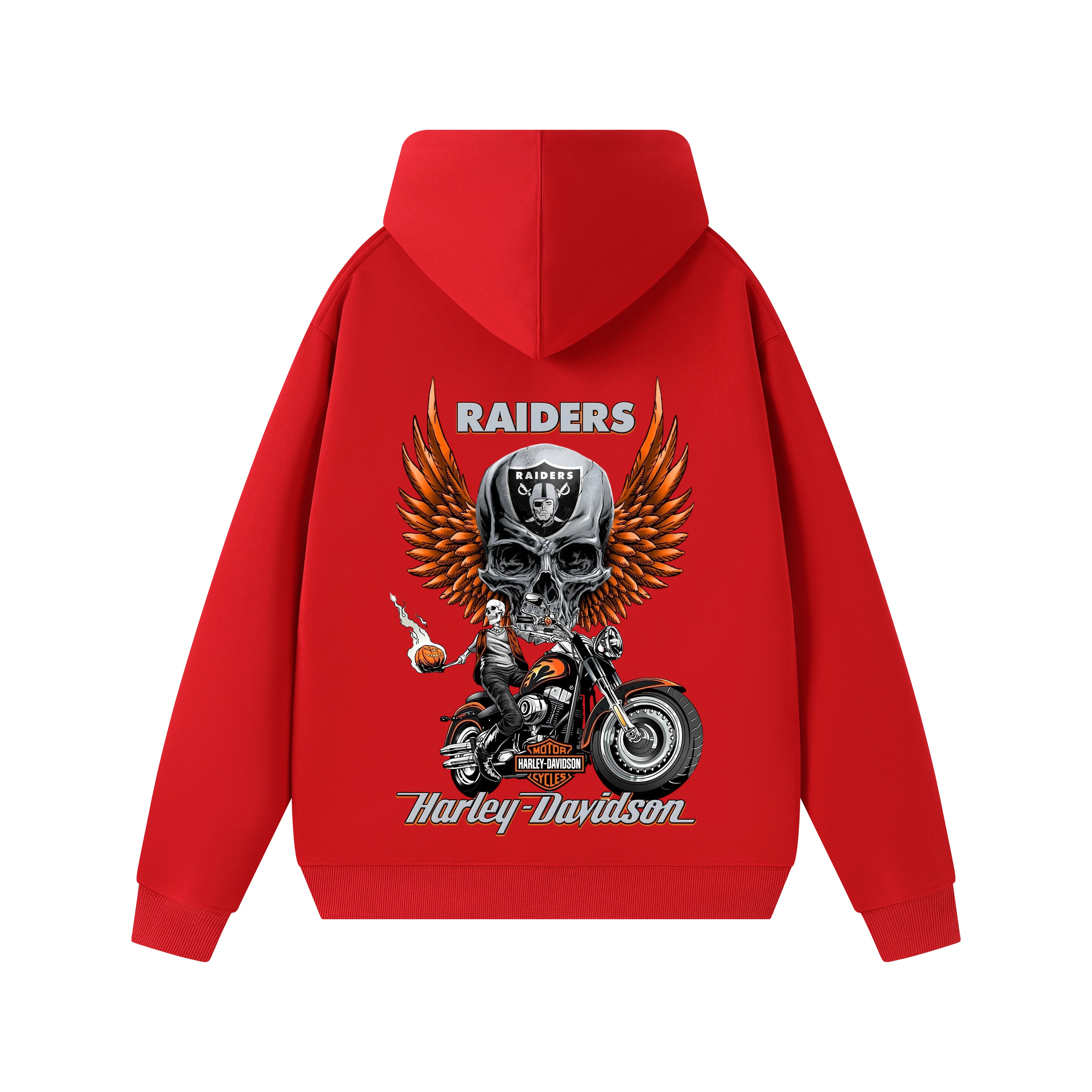 Pure cotton red hooded sweatshirt for men, solid color for spring, autumn and winter with fleece, loose and trendy for teenagers, students and couples