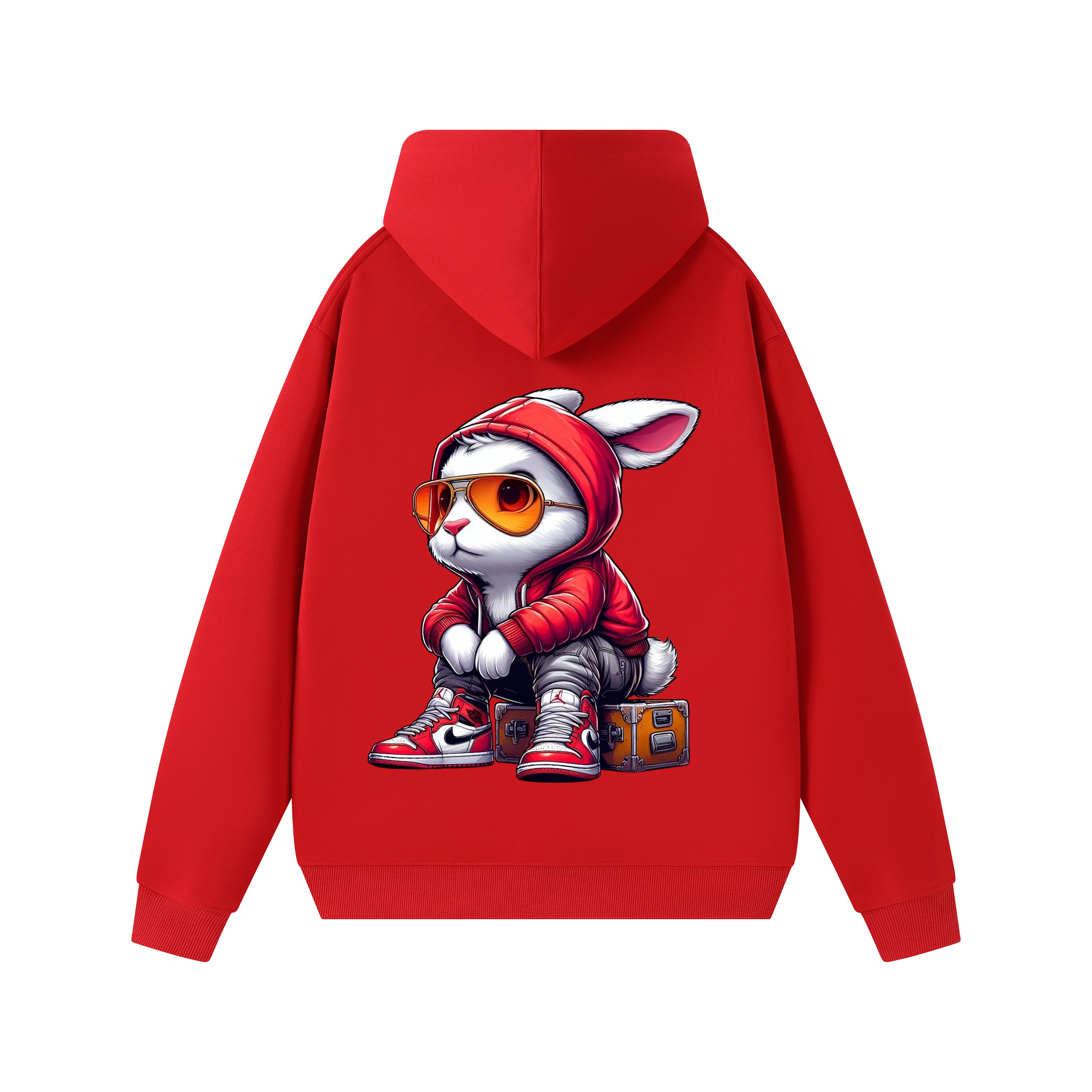Hooded sweatshirts for men in solid colors for spring, autumn and winter with fleece, are loose and trendy for teenagers, students and couples